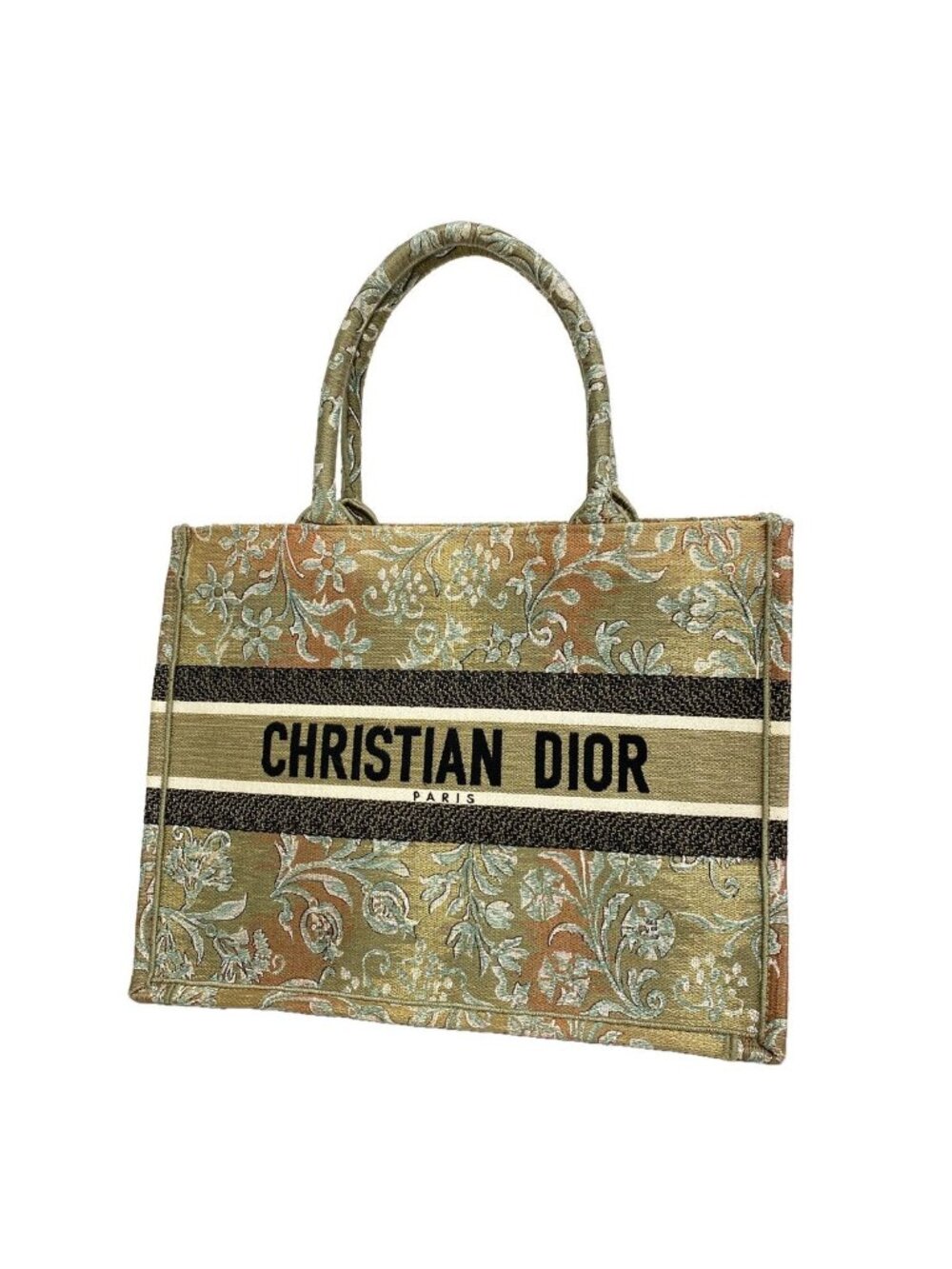 Dior Tote Bag Book Canvas Moss Green